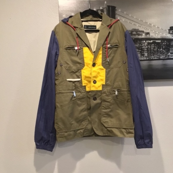 Authentic DSQUARED² Colorblock Pattern Utility Jacket